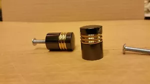 Schwarz Nickel Knopf mit polierten Messing Ringknöpfen 11/16" Durchmesser massives Messing - Bild 1 von 2