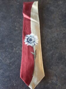 Hugo Boss Flower Necktie Length 56" 3" Wide 100% Silk