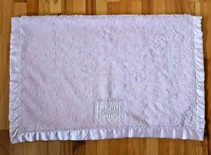 NOJO Baby Blanket Pink Satin Trim Back Embroidered "Baby" Silky Lovey Security - Picture 1 of 6