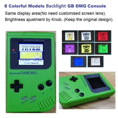 Consola Nintendo Game Boy DMG retroiluminada RIPS V3 paleta de 8 colores - verde Foto 1 de 4