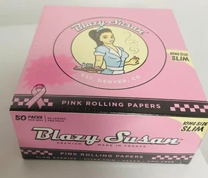 2 Booklets  Blazy Susan King Size Slim  Rolling Paper Each Pack 50 X2=100 Papers - Picture 1 of 1