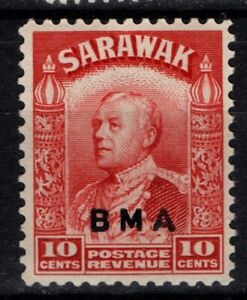 Malaya Sarawak 1945 BMA overprint Sir Charles Vyner Brooke 10c  SG133 MNH