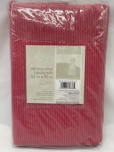 Target Home Oblong Vinyl Tablecloth 52”x90” Red Striped 2006 New - Picture 1 of 3
