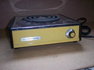 vintage Sears Roebuck Table Range single burner 1970s Harvest Gold color - Imagen 1 de 5