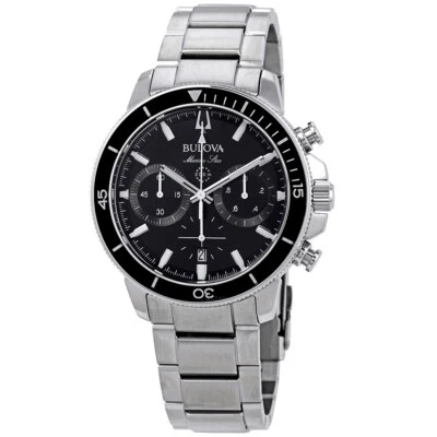 Bulova Reloj Hombre Marine Star Cronógrafo Esfera Negra - 96B272 NUEVO Foto 1 de 4