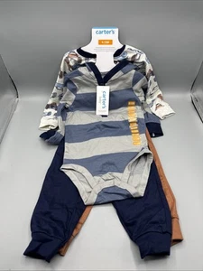 Carter's Boy's 4-Piece Long Sleeve Bodysuits & Jogger Pants Set - Picture 1 of 5