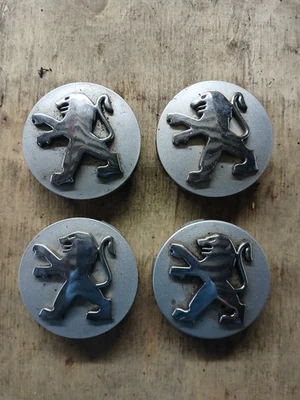 Подлинный набор из 4 центральных колпаков колес из сплава Peugeot 206 207 307 1007 308 2008 3008 - - Изображение 1 из 2