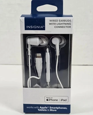 Insignia - Auriculares con cable Lightning - Blancos Foto 1 de 4