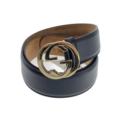 GUCCI Cintura Uomo Incastro Pelle Nera Taglia 85/34 111408c - Immagine 1 di 4