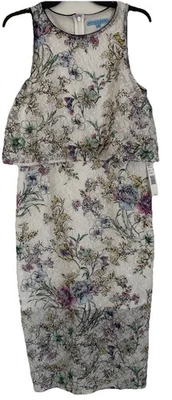 $169 Antonio Melani floral print lace popover dress Darla Daydream 8 NWT - Image 1 of 4