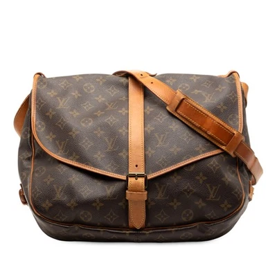 Bolso Bandolera Louis Vuitton Autenticado Monograma Saumur 35 Marrón Tela de Lona Foto 1 de 4