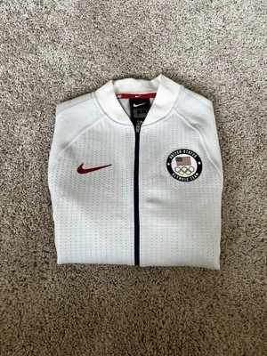 Chaqueta de bombardero corta Nike 2020 Team USA Olympics para mujer blanca talla pequeña nueva Foto 1 de 4