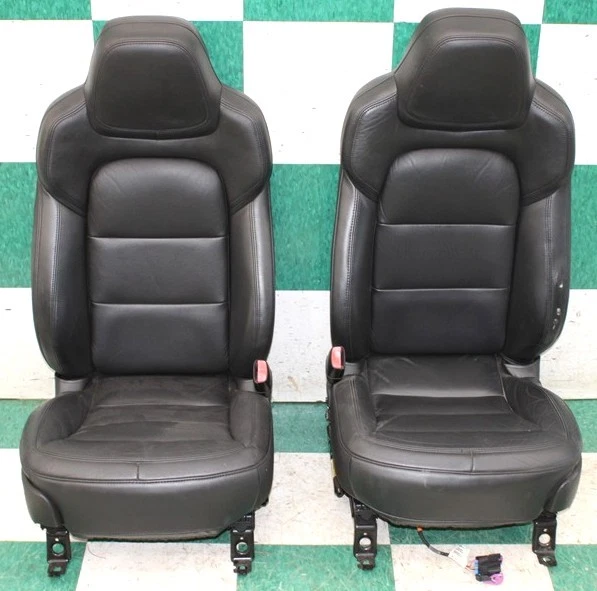 *WEAR* 12' CORVETTE Black Leather Dual Power Bucket Seats Pair 2x OEM Factory - Изображение 1 из 4