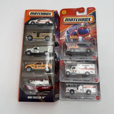 Matchbox 2025 MBX Rescue V 5-Pack-Variation #2 VHTF with Bonus Emergency Cars - Image 1 of 4