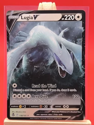 Lugia V 138/195 Silver Tempest Ultra Rare Holo Pokemon Card * New * - Image 1 of 4