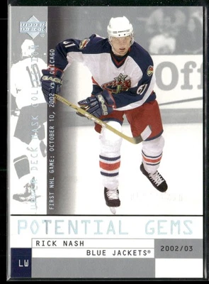 2002-03 Upper Deck Mask Collection Rick Nash RC /1250 #178 Columbus Blue Jackets - Image 1 of 2