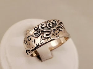 ANILLO SALPADA HERMOSO PLATA ESTERLINA ROLLO POSEIDON BANDA R2753 TALLA 10 - Imagen 1 de 6