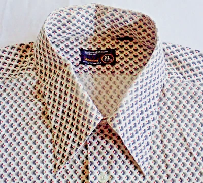 Vtg 60s JC Penney Disco Shirt Mens XL Geometric Abstract AOP Boogie Nights MCM - Image 1 of 4