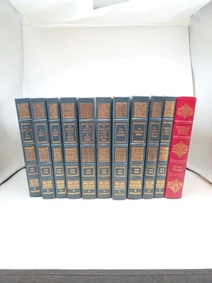 Easton Press Mark Twain Set 10/12  1998 Tom Sawyer Leather + Huckleberry Finn - Image 1 of 4