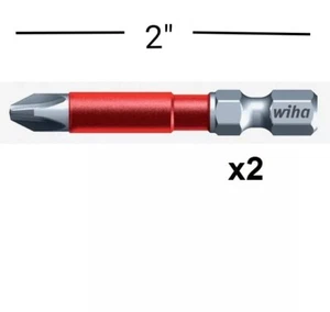 Phillips #1 driver drill BIT (2pak) head IMPACT Ready power with 1/4" hex p1 ph1 - Picture 1 of 2