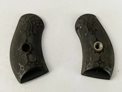 Original  Set Pistol Revolver Grips Black Handle Harrington and Richards H&R - Image 1 of 4