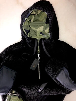 Rag & Bone Phantom Soft Fleece Sherpa Tactic Black Full Zip Jacket  Size XL $495 - Image 1 of 4