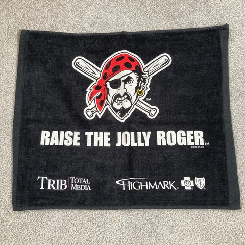 Pittsburgh Pirates Raise The Jolly Roger Rally Towel Black SGA Giveaway Baseball Cover