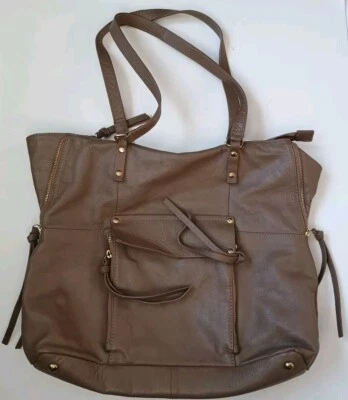KOOBA Shoulder Bag  Large Tote Taupe Pebbled Leather HOBO 16x11 EUC - Image 1 of 4