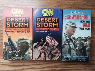 3 VHS Desert Storm The War Begins & The Victory & Schwarzkopf Lot L@@K - Image 1 of 4