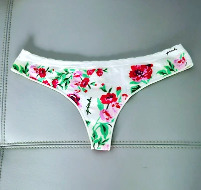 Calcinha fio dental S Victoria's Secret rosa algodão sem costura Dream Angels P nova sem etiquetas - Imagem 1 de 4