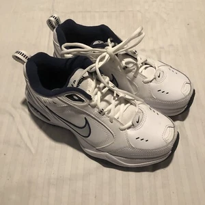 Nike Air Monarch IV 415445-102 Men's White Leather Running Sneakers Shoes Size 8 - Picture 1 of 7
