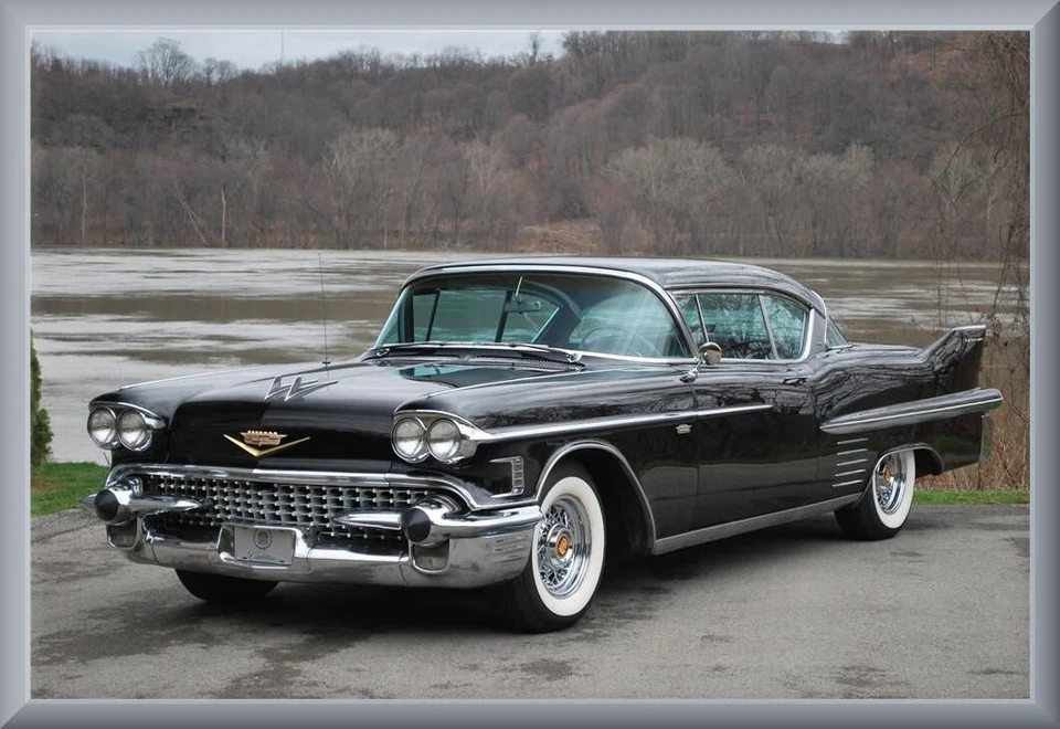 Cadillac 1958 cupé DeVille negro, caja de herramientas/imán de refrigerador, 42 millas Foto 1 de 1