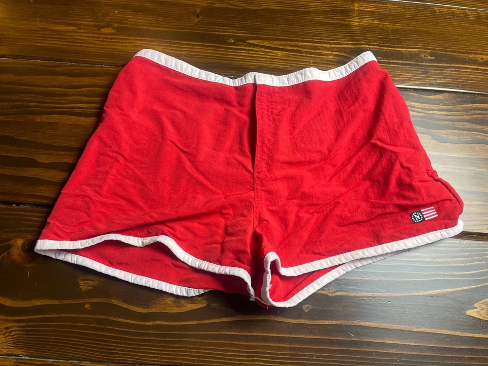 Pantalones Cortos Nautica Para Mujer Talla Grande Rojo Tabla de Natación Pull Up, Bolsillos Mosca Foto 1 de 4