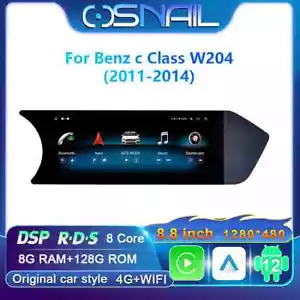 Radio multimedia 8,8" Android12 CarPlay para Mercedes Clase C 2011-2015 W204 S204 - Imagen 1 de 30