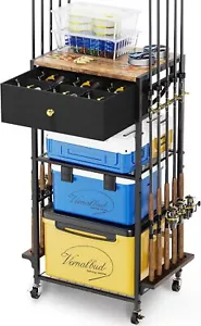 Fishing Rod Holders for Garage Holds Up to 10 Rods, 360 Degree Rotating - Picture 1 of 5