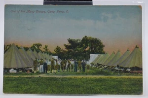 One of the Many Groups, Camp Perry, O. - Antique Army Postcard - Picture 1 of 2