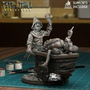 Dead Body Collector Cart Miniature Resin Print TTRPG Fantasy D&D 32mm Medieval - Picture 1 of 4