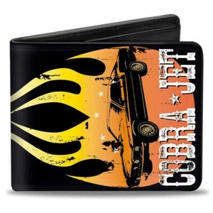 Wallet - Cobra Jet Flames w/ 1969 Mustang Mach 1 Bi-Fold Leather - Made in USA😎 - Picture 1 of 5