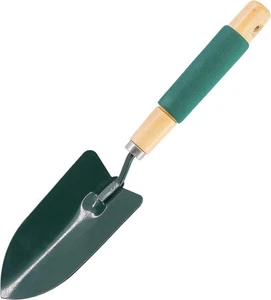 Wooden Soft Handle Gardening Hand Trowel Shovel Digging Hand Tool Metal Potting - Picture 1 of 5