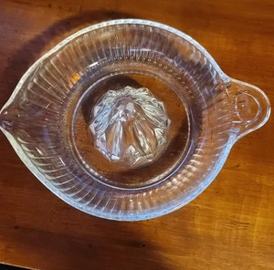 Vintage Klar Depression Glas Gerippt Entsafter Reibahle Tab Griff NEUWERTIG - Bild 1 von 7