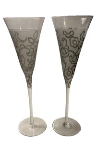 Paar Lenox Erbin silbergrau Champagner Toasten Flöten 10 1/4" hoch - Bild 1 von 5