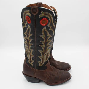 Tony Lama Stiefel Herren 10 EE Braun Schwarz Western Nähte Buckaroo Cowboy RR1002 - Bild 1 von 10