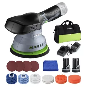 WORKPRO 12V 6inch Cordless Car Buffer Polisher Dual Action Polisher 2PCS Battery - Picture 1 of 11