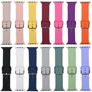Silicone Band Strap Buckle Type For Apple Watch iWatch Series 1-10 ULTRA 38-49mm - Picture 1 of 19