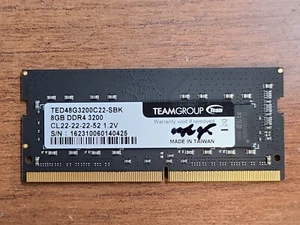 ORIGINAL!! TEAMGROUP 8GB DDR4 3200 LAPTOP SODIMM MEMORY SDRAM TED48G3200C22-SBK - Picture 1 of 2