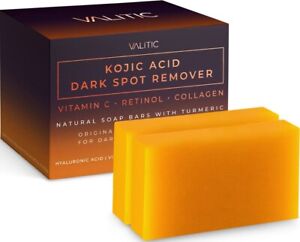 VALITIC Kojic Acid Dark Spot Remover Soap Bars with Vitamin C, Retinol,2 Pack