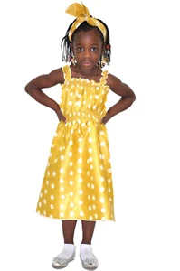 2pc Mustard African Print Smocked Dress for Girls - Picture 1 of 5