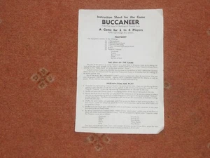 RULES LEAFLET ONLY FOR BUCCANEER THE ORIGINAL PIRATE BOARD GAME BY WADDINGTONS - Picture 1 of 2