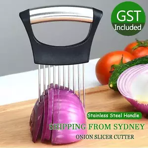 Food Slice Assistant Onion Slicer Cutter Fish Meat Potato Vegetable Holder Tool - Picture 1 of 12