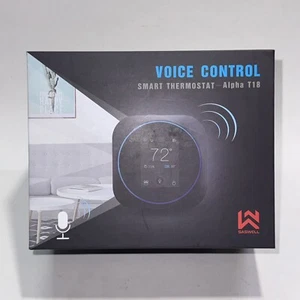 SASWELL Alpha Smart Thermostat With Voice Control Alpha T18UTW-7-WIFI New NIB - Picture 1 of 7
